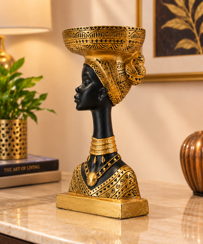 African Statue Candle Holder decorative home decor showpiece